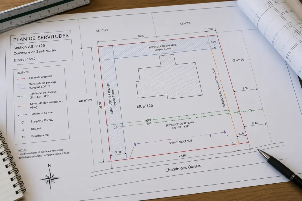 Plan de servitude réalisé par un géomètre-topographe dans le Var