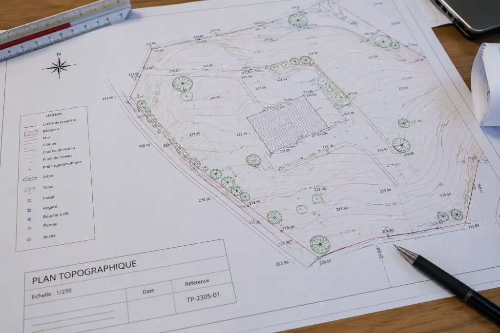 Plan topographique réalisé par un géomètre-topographe dans le Var